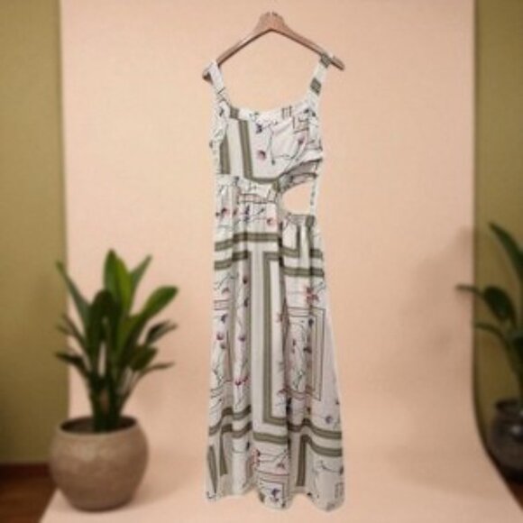 NWT Sancia Chile Cut Out Midi Dress Amapola Print - Picture 4 of 6